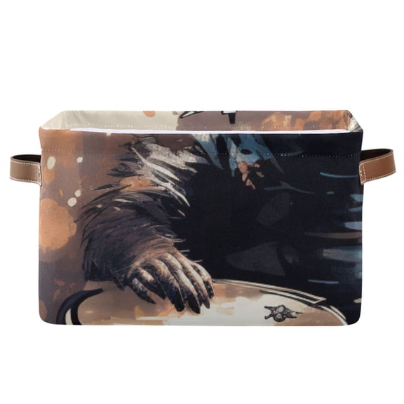 Raccoon Rack Drum Storage Bins Baskets With Handles Storage Box Clothes Organizer Organization Toys