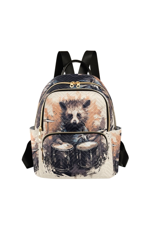 Raccoon Rack Drum Travel Laptop Backpack Casual Daypack Lightweight Bookbag Compartment for Business