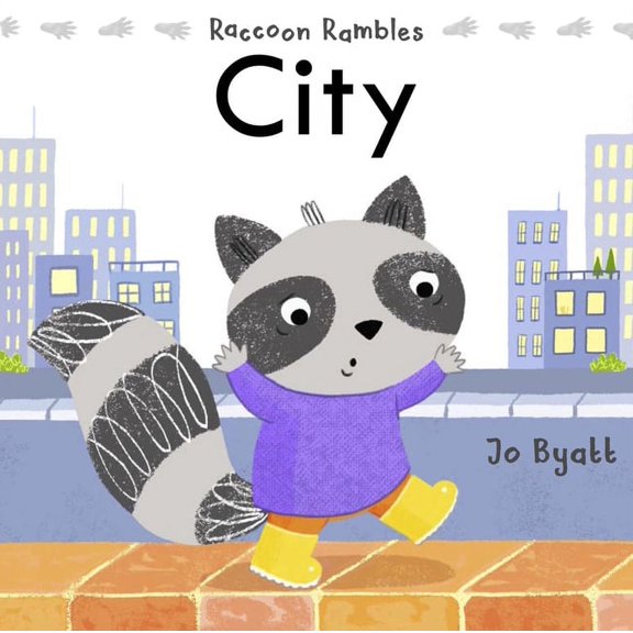 Raccoon Rambles City, (Board Book)