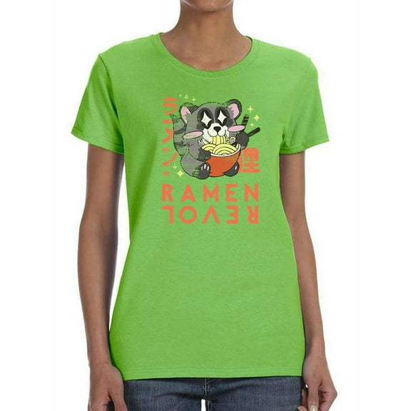 Raccoon Ramen Lover T-Shirt Women -Smartprints Designs, Female 5X-Large