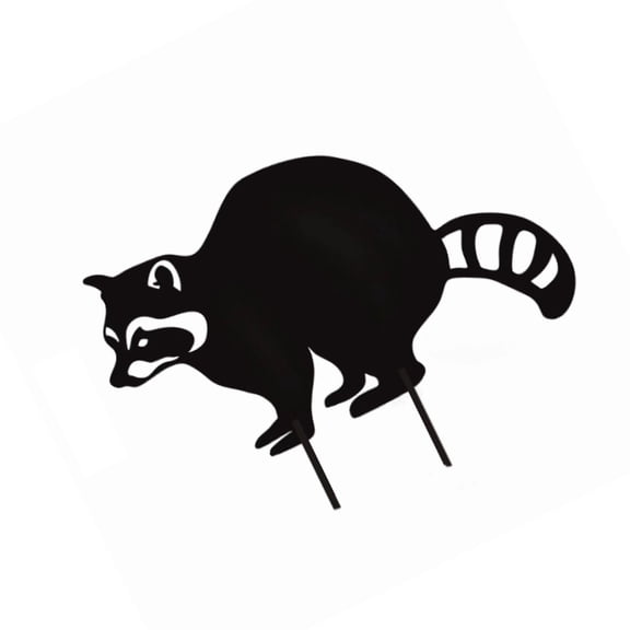 Raccoon Sculpture Garden Stake Black Color Weatherproofs Yard Ornament for Outdoor Driveway Decors Metal Insert