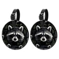 thumbnail image 1 of Raccoon Set of 2pcs PU Leather Round Suitcase Tags with Privacy Cover and Name ID Tag - Ideal for Travel Luggage, Handbags, Backpacks, School Bags, 1 of 6