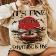 thumbnail image 1 of Raccoon Summer Sweatshirt, Funny It’s Fine Everything’s Fine Pullover, Feral Animal Toddler Sweater, Sarcastic Summer Top, 1 of 5