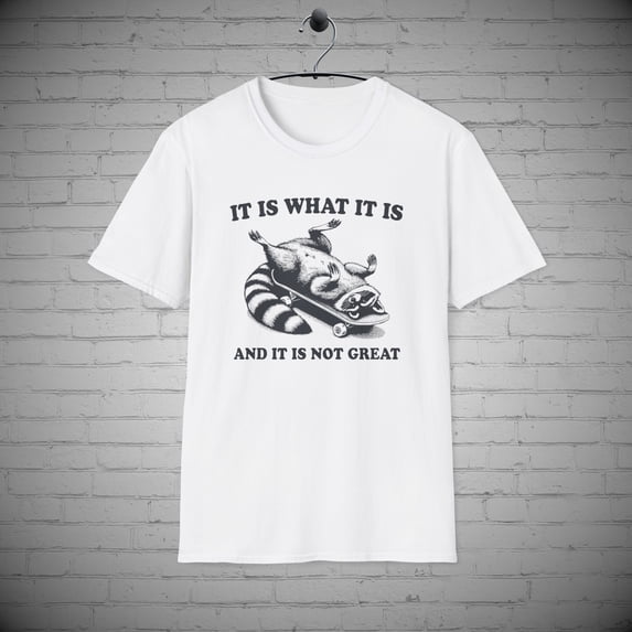 Raccoon T-Shirt, It is What it is and it's Not Great tee, Funny Raccoon tee