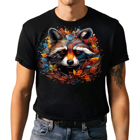 Raccoon T-shirt - Modern Art Design, Wildlife Lovers Graphic Tee Shirt ...