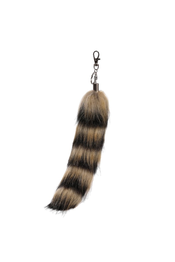 Raccoon Tail Keychain Soft Plush Cosplay Tail For Costume Parties Fairs, 40Cm/15.7In, Lightweight And Realistic, Perfect For Role Playing And Carnival Events, 0.2Lb