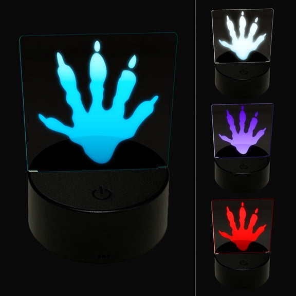 Raccoon Trash Panda Hand Print LED Night Light Sign 3D Illusion Desk Nightstand Lamp