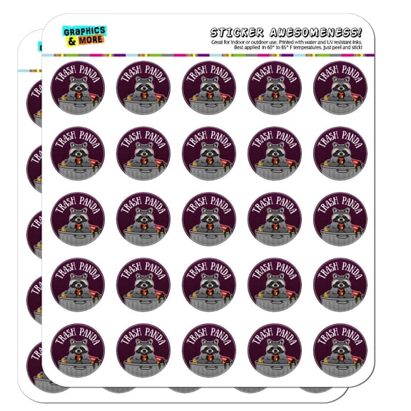 Raccoon Trash Panda in Garbage 1" Planner Calendar Scrapbooking Crafting Clear Stickers