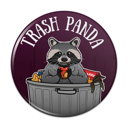 Raccoon Trash Panda in Garbage Pinback Button Pin Badge - 3" Diameter