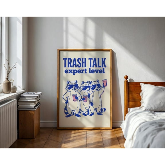 Raccoon Trash Talk Animal Wall Art Dorm Room Home Decor