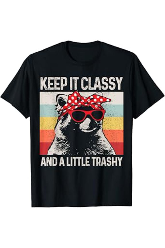Raccoon Trashy Vintage Retro Funny T-Shirt