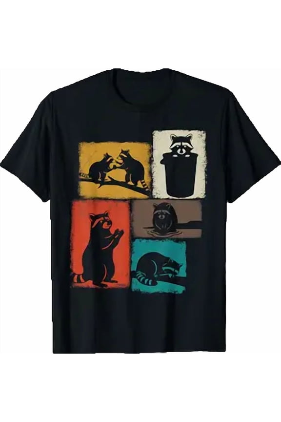 Raccoon Vintage Collage Trash Panda Lover T-Shirt