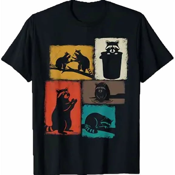 Raccoon Vintage Collage Trash Panda Lover T-Shirt