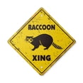 thumbnail image 1 of Raccoon Vintage Crossing Sign Zone Xing | Indoor/Outdoor Plastic | 14" Tall rustic animals coon hunter hunting wild collectible, 1 of 3