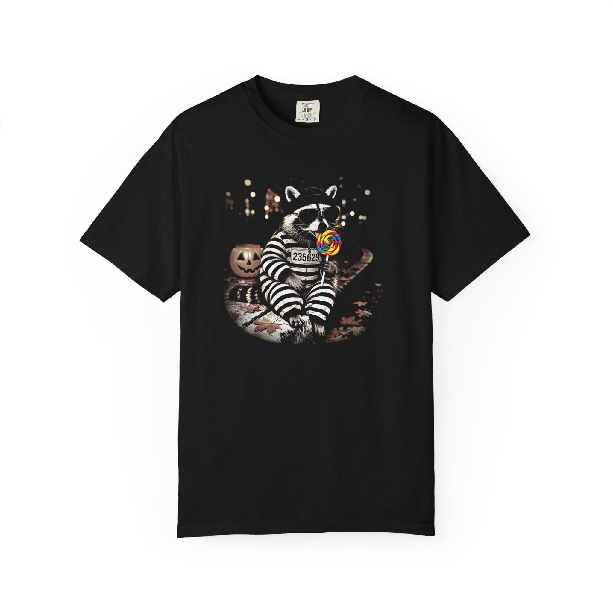 Raccoon Vintage Halloween T-Shirt, Bootleg Raccoon Jail Costume Shirt ...