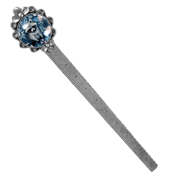 Raccoon Vintage Silver Lace-Edged Bookmark: a Stylish Gift for Readers and Book Lovers with a Touch of Elegance - Reading Accessory and Book Essential