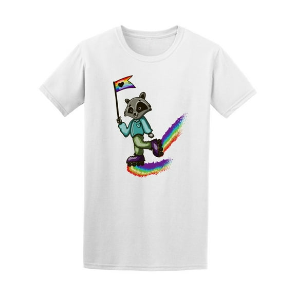 Raccoon With A Flag Of The Lgbt T-Shirt Men -Image by Shutterstock, Male Medium