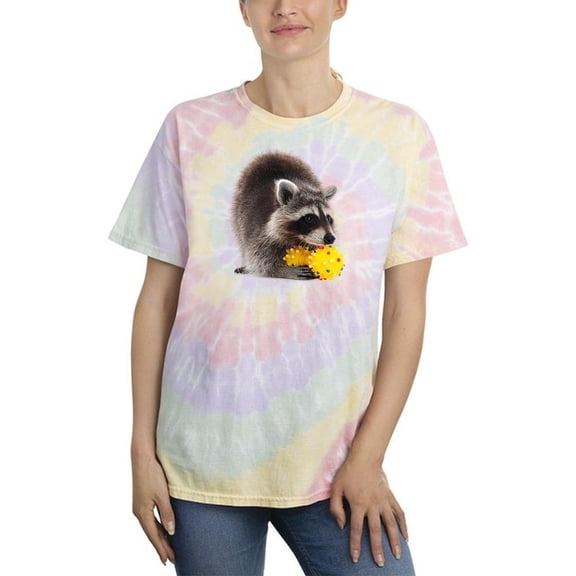 Raccoon With A Toy Tie Dye Spiral Women -Image by Shutterstock, Female XX-Large