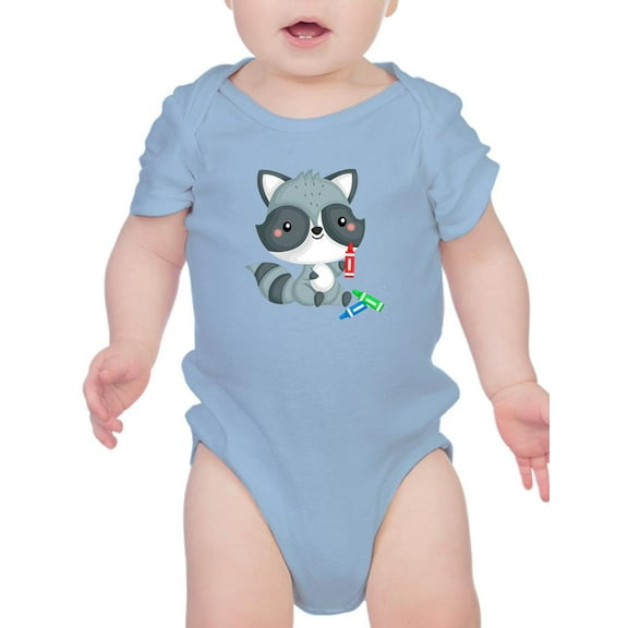 Raccoon With Crayons Bodysuit Infant -Image by Shutterstock,  24 Months