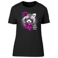 thumbnail image 1 of Raccoon With Pink Bow And Rose Tee Women's -Image by Shutterstock, 1 of 2