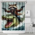 thumbnail image 1 of Raccoon and Alligato 72x84in Shower Curtain,Bathroom Decorative Shower Curtains Set with 12 Hooks,Modern Waterproof Washable Shower Curtain, 1 of 4