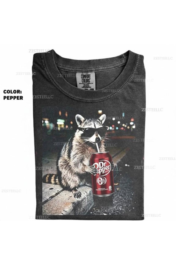 Raccoons Dr Pepperr Tshirts Funny Meme Genz Dank Raccoons Trendy Shirt Animal Meme Graphic