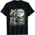 thumbnail image 1 of Raccoons3 Racoons Howling At Moon Funny Weird Cursed T-Shirt, 1 of 7
