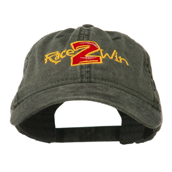 Race 2 Win Embroidered Washed Cap - Black OSFM