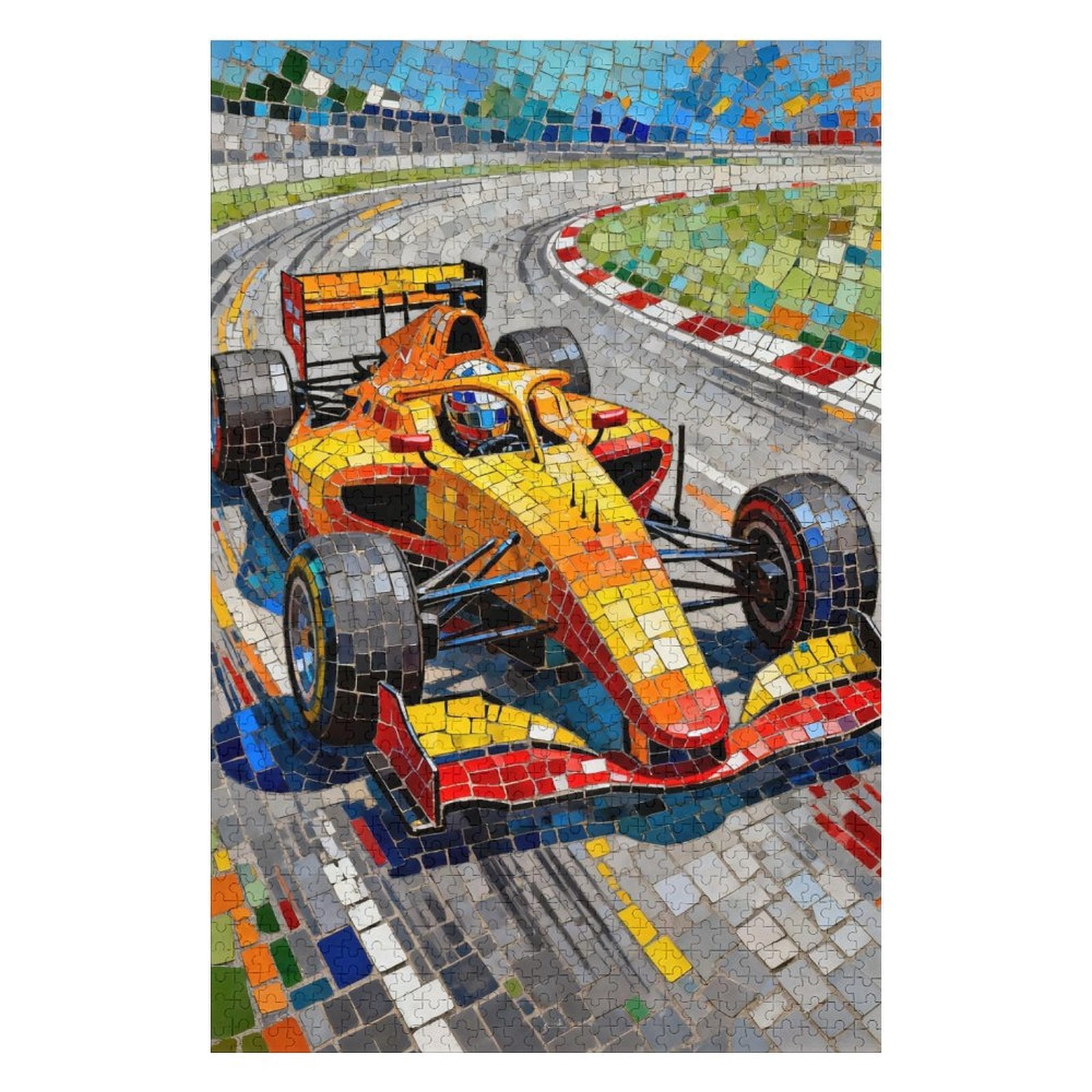 Race Car 1000 Piece Jigsaw Puzzle for Adults Colorful Stained Glass ...
