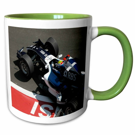 3drose, Race Car, 15oz Two-tone Green Mug