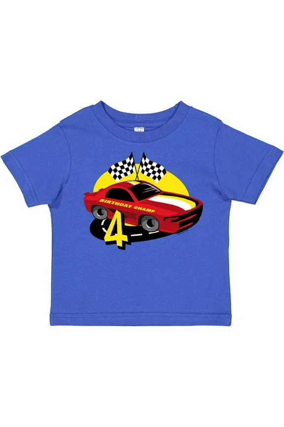 Race Car 4Th Birthday Toddler T-Shirt Boys Speedway Pit Crew Track Kid Baby Clothing, Cute Baby Shirt, TODDLER SHORT SLEEVE TEE BELLA CANVAS 3001T
