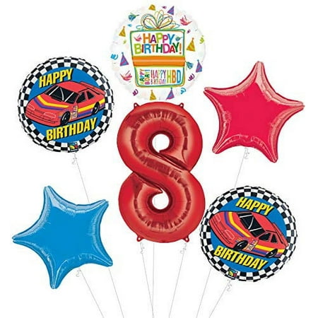 Race Car 8th Birthday Party Supplies Stock Car Balloon Bouquet Decorations