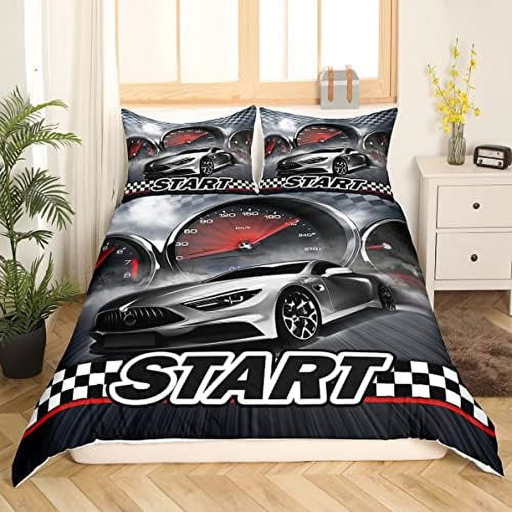 Race Car Bedding Set for Boys Kids Cool Sports Car Bedding Twin Size