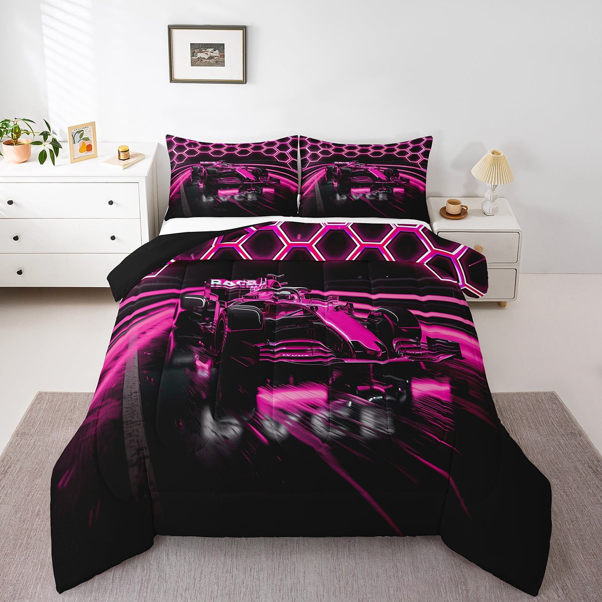 Race Car Bedding Set,Sports Car Racing Comforter Set Room Decor,Hot ...