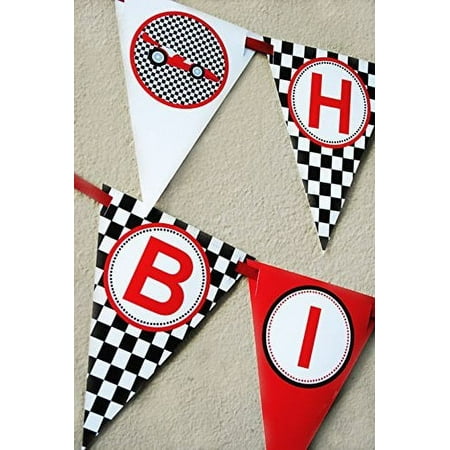Race Car Birthday Banner Pennant