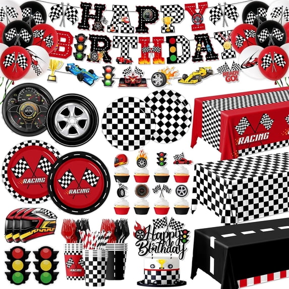 Cars Racing Food Race Car Birthday Party Decorations,185pcs Cars Birthday Decorations ...
