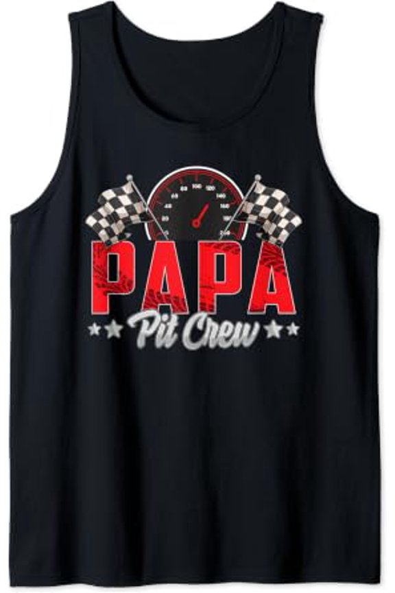 Race Car Birthday Party Racing Family Papa Pit Crew Tank Top Size S-3XL