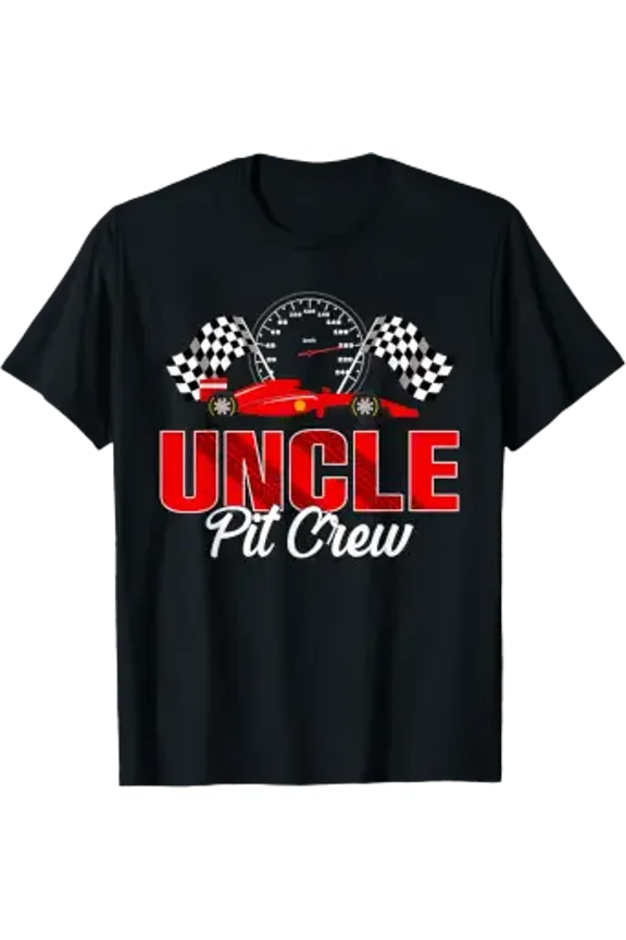 Race Car Birthday Party Racing Family Uncle Pit Crew T-Shirt