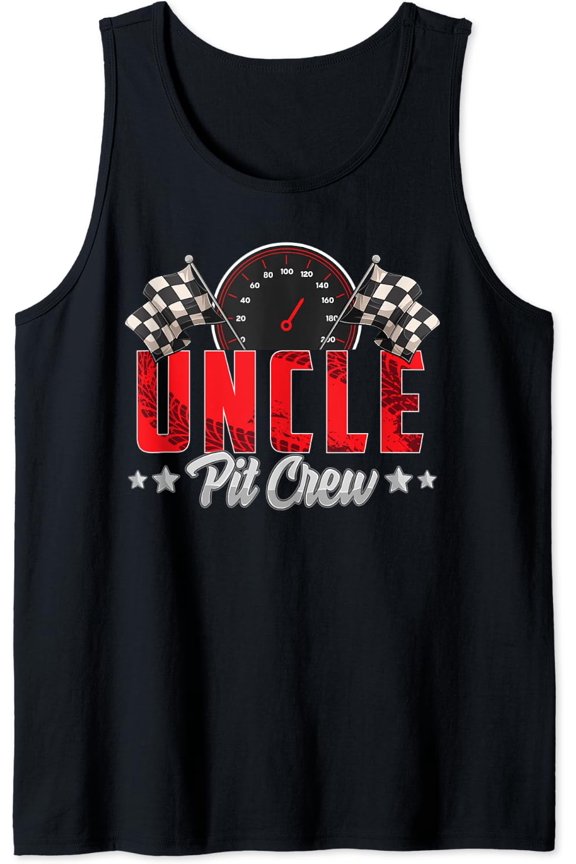 Race Car Birthday Party Racing Family Uncle Pit Crew Tank Top Size S-3XL
