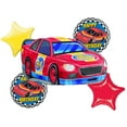 thumbnail image 1 of Race Car Birthday Party Supplies 5pc Balloon Bouquet Decorations, 1 of 5