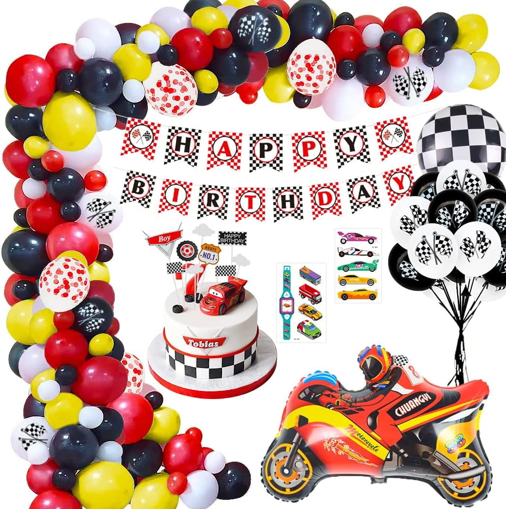 'Two Fast' Happy Birthday Banner - Race Car Themed 2nd Birthday Party Decorations For Boys