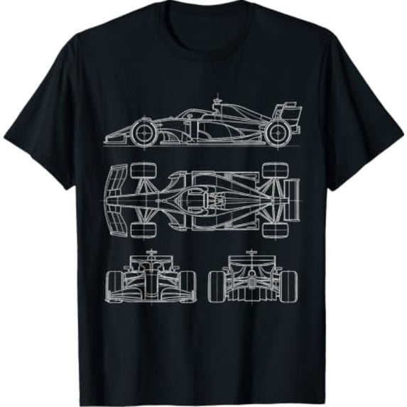 Race Car Blueprint - Motorsport Lover Racing Car Lover T-Shirt ...