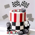 thumbnail image 1 of Black and White Racing Theme Cake Decorations 28-Piece Set - Suitable for Racing-Themed Birthday Parties, Car-Themed Parties, Victory Celebrations, 1 of 7