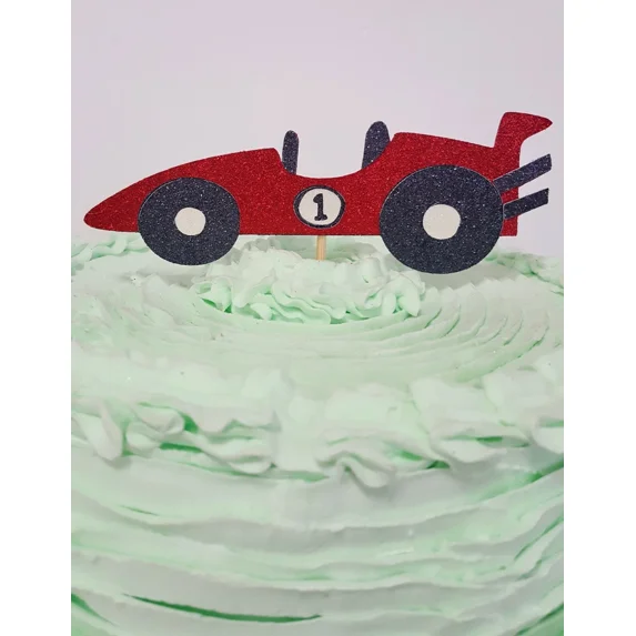 Race Car Cake Topper In Red. Racing Cake Topper. Smash Cake Topper ...