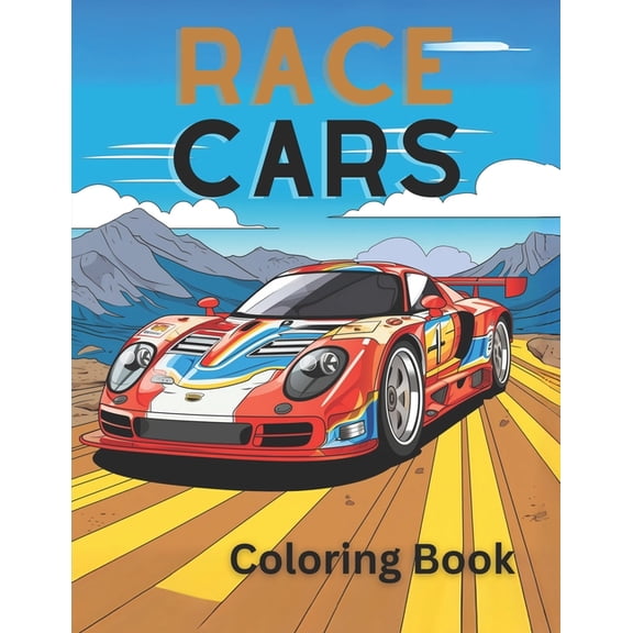 Race Car Coloring Book, (Paperback)