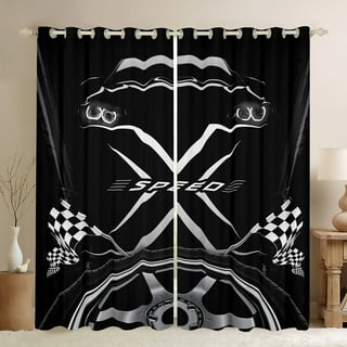  Feelyou Racing Car Blackout Curtains (2 Panels, 38 x 54 Inch)  Speed Sports Car Curtains for Bedroom Living Room Children Race Car  Darkening Dreapes Extreme Sports Window Treatments : Home & Kitchen