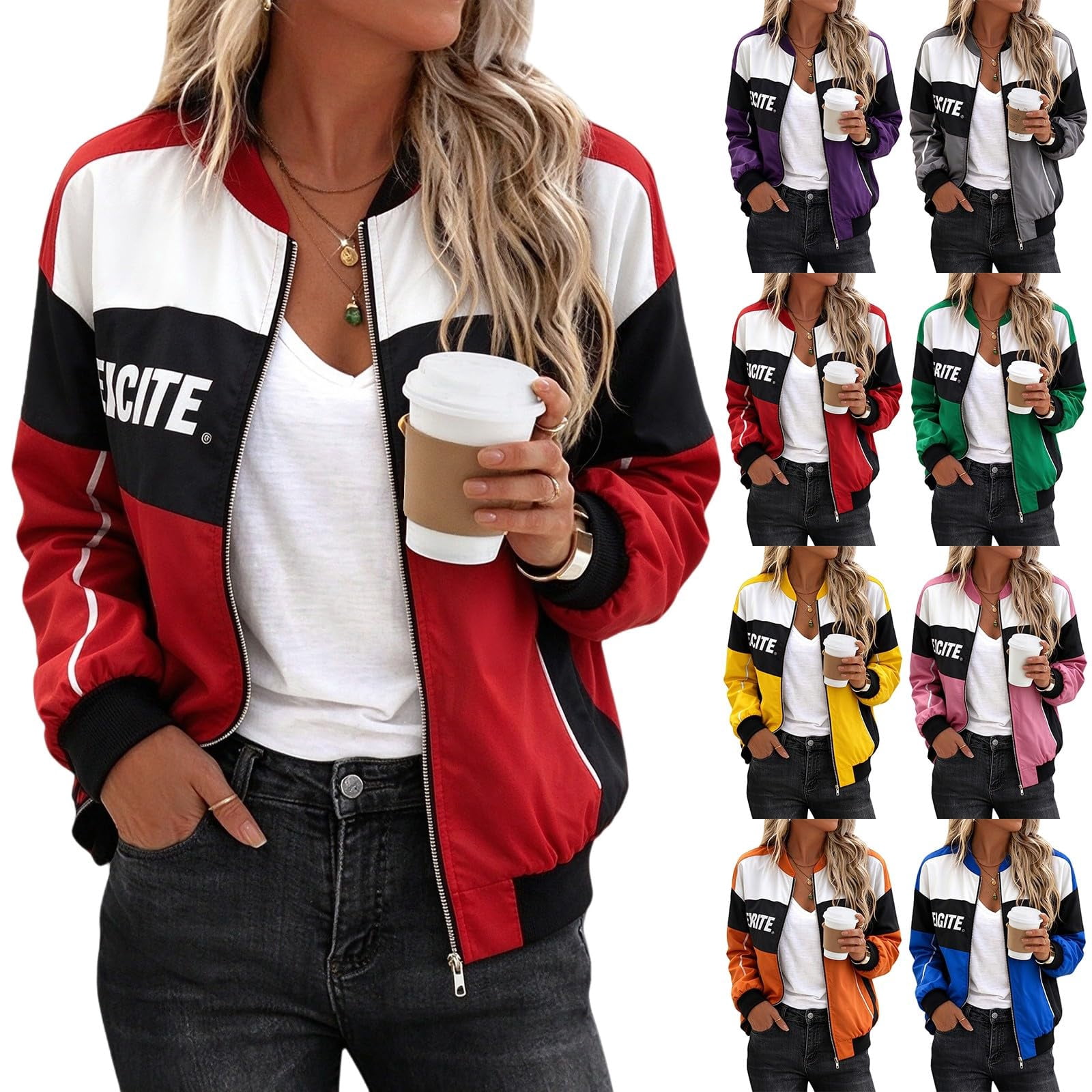 Kids Racing Jacket Race Car Driver Jacket Women Zip Up Streetwear F1 Jacket Varsity Outfit ...