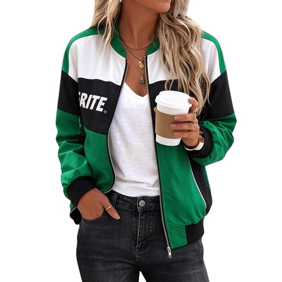 Race Car Driver Jacket Women Zip Up Streetwear F1 Jacket Varsity Outfit