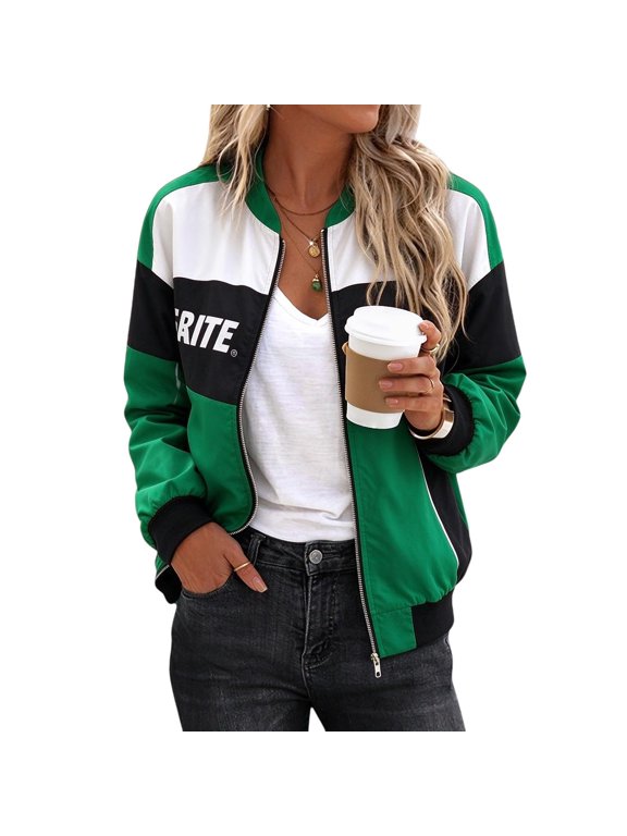 Race Car Driver Jacket Women Zip Up Streetwear F1 Jacket Varsity Outfit
