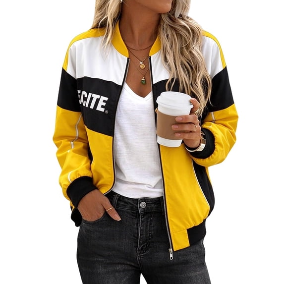 Race Car Driver Jacket Women Zip Up Streetwear F1 Jacket Varsity Outfit